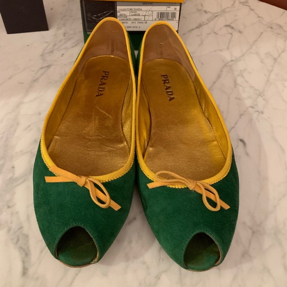 Prada Peep Toe Ballet Flats - Picture 2 of 4